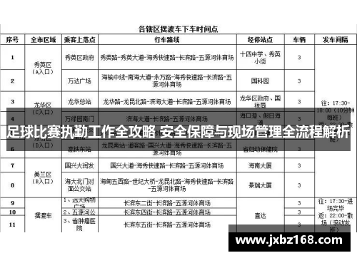 足球比赛执勤工作全攻略 安全保障与现场管理全流程解析